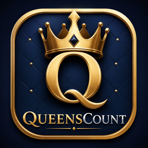 Queens Count app icon — a gold crowned Q